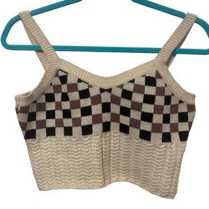checkered sweater tank
